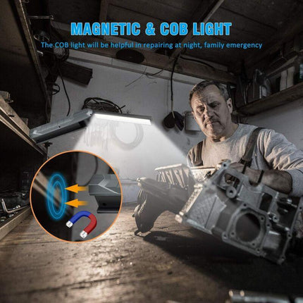 Parts Rechargeable LED Work Light, 5 Modes Work Lamp Mechanic Torch Foldable Lamp With Magnetic Base Inspection Lamp.