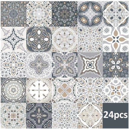 24 pcs Wall Tile Stickers - Self Adhesive Tile Stickers For Kitchen Living ROom Bathroom Home Decor (10Cm).