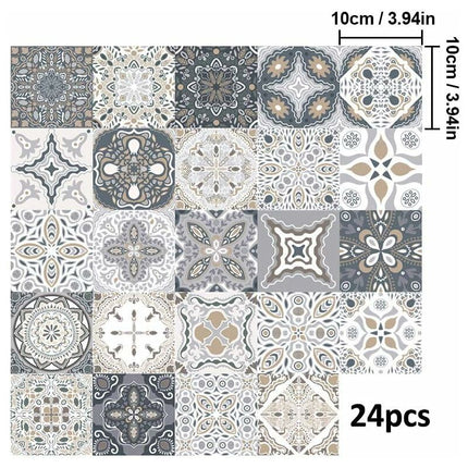 24 pcs Wall Tile Stickers - Self Adhesive Tile Stickers For Kitchen Living ROom Bathroom Home Decor (10Cm).
