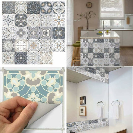 24 pcs Wall Tile Stickers - Self Adhesive Tile Stickers For Kitchen Living ROom Bathroom Home Decor (10Cm).