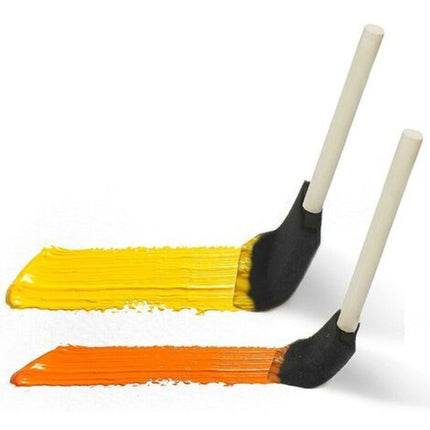 Foam Brushes (20 Pack) - Two Sizes - Sponge Brushes With Wooden Handle - Paint Stamp Brushes For Acrylic, Oil, Varnish.