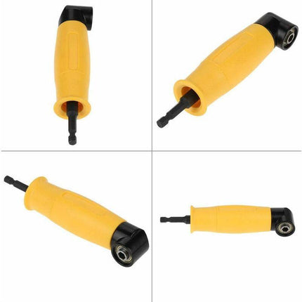 90 Degree Right Angle Drill Adapter Yellow Angle Driver 6.35Mm Hex Shank Driver And Screwdriver Drill Attachment With.