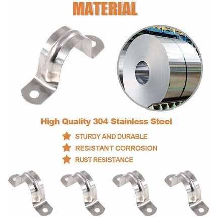 25Mm Stainless Steel 304 Hose Clamp U Type Pipe Clamp 20 pcs Tube Clamp Coupling Hoop 20 pcs Wholesale.