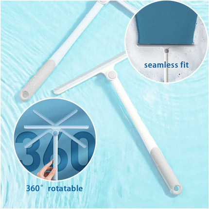 Silicone Shower Squeegee, White Shower Glass Squeegee, Multi-Purpose Silicone Squeegee For Windows, Mirrors, Glass,.
