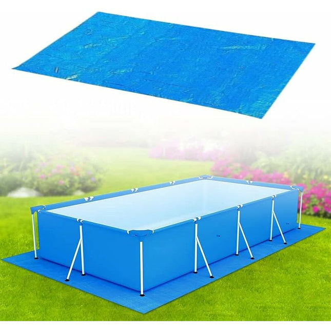 Pool Ground Sheet, Rectangular Pool Ground Sheet For 300X200Cm Pool - Blue Waterproof Foldable Pool Ground Sheet And.