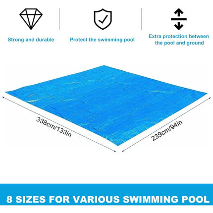 Pool Ground Sheet, Rectangular Pool Ground Sheet For 300X200Cm Pool - Blue Waterproof Foldable Pool Ground Sheet And.