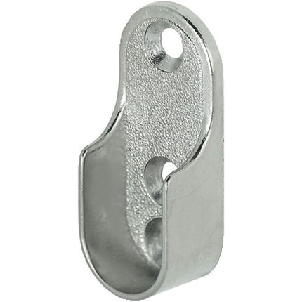 Oval Furniture Rail Hanger 2 Pieces - Wardrobe Tube Bracket For Oval Bar Nickel Plated Steel ROd Hanger Fixing Metal.