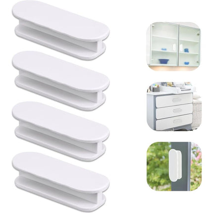 Balcony Door Knob, 4 pcs Set Door Handles, Cabinets, Furniture Glass, Plastic Look.