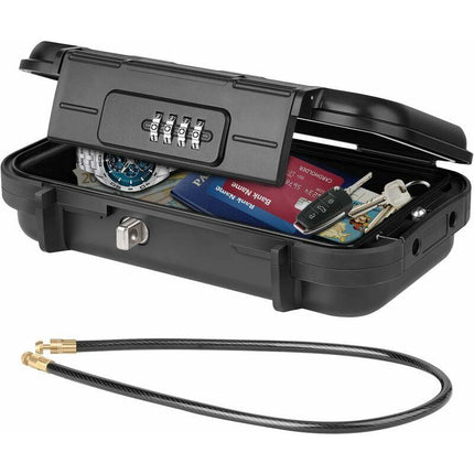 Portable Safe Box Mini Travel Safe Box Waterproof Anti-Theft With Detachable Metal Cable For Home, Office, Hotel,.