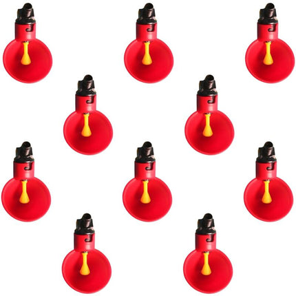 10 pcs Poultry Drinking Water Cups Automatic Plastic Chicken Cage Water Bowls Quail Piegon Waterers For Livestock.
