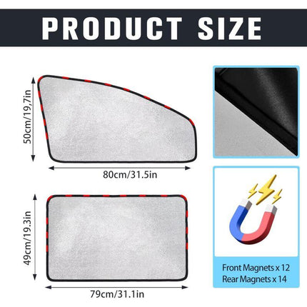 Car Sun Shade - Car Curtain For Baby/Kids/Pets/Adults Car, With Uv Protection, Privacy Protection, Silver.
