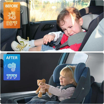 Car Sun Shade - Car Curtain For Baby/Kids/Pets/Adults Car, With Uv Protection, Privacy Protection, Silver.