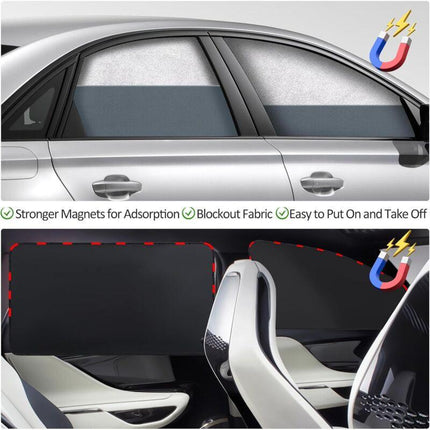 Car Sun Shade - Car Curtain For Baby/Kids/Pets/Adults Car, With Uv Protection, Privacy Protection, Silver.