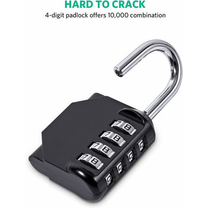 Padlock, Code Lock, Gym Lock, Waterproof Outdoor 4 Digit Resettable Combination Lock For School Gym Locker, Shed,.