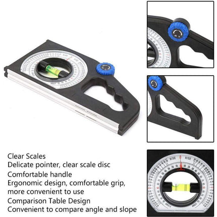 Inclinometer Universal Slope Measuring Ruler Multifunction Angle Meter Engineering Horizontal Measuring Angle.