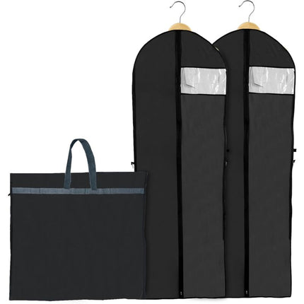 2 pcs Foldable Garment Covers 180X60Cm, Breathable Dustproof Protective Cover For Long Wedding Evening Dress Suits.