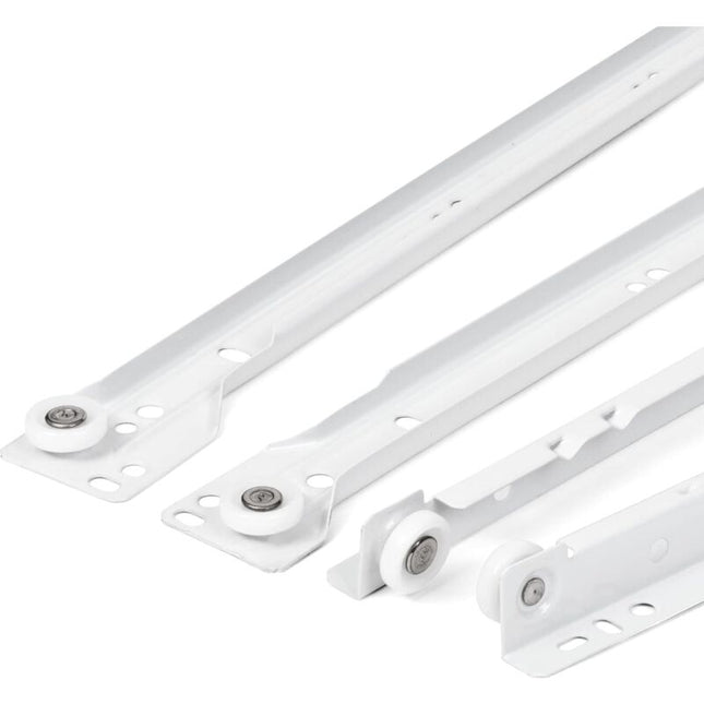 14 Inch Drawer Slides - 2 Pack (1 Pair) White Full Extension Drawer Slide Rails - Easy Assembly Drawer Slide Kit.