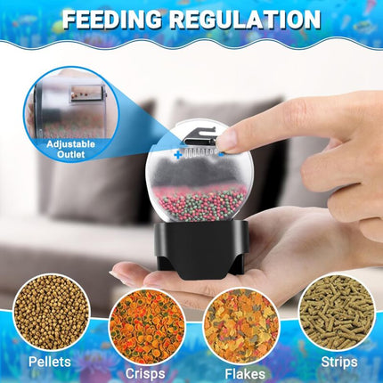Aquarium Fish Feeder, Multifunctional Adjustable Automatic Food Dispenser Plug In Turtle Vacation Feeder Resun Af2020.
