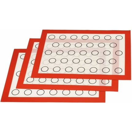 Silicone Baking Mat 3 pcs Set Reusable Non-Stick Baking Sheet Pastry Kneading Dough Oven Mat For Macaron Biscuit Dough,.