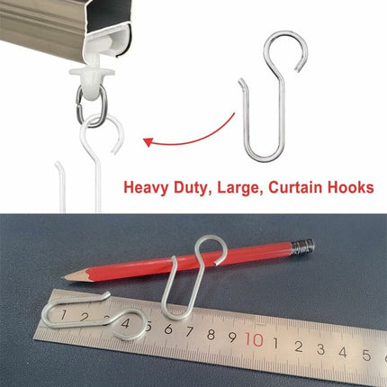 Curtain Clip Hooks, 40 Pieces Curtain Rail Hooks, Heavy Duty Zinc Curtain Hooks, For Door Curtains, Etc. (50X2.5Mm).