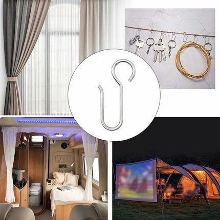 Curtain Clip Hooks, 40 Pieces Curtain Rail Hooks, Heavy Duty Zinc Curtain Hooks, For Door Curtains, Etc. (50X2.5Mm).