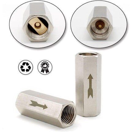2 pcs 1/4" Check Valve Hexagonal Air Check Valve, One Way Check Valve, For Boiler Pressure Tank.