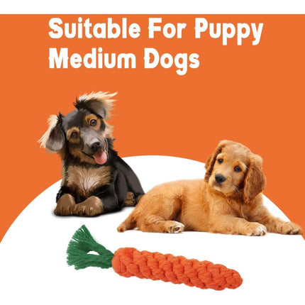 2 pcs Carrot Dog Chew Toys, Braided ROpe Dog Toy, Carrot Dog Toy, Durable Cotton Braided ROpe Chew Toys For Small.