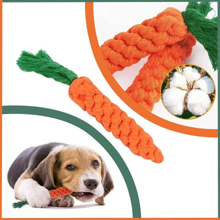 2 pcs Carrot Dog Chew Toys, Braided ROpe Dog Toy, Carrot Dog Toy, Durable Cotton Braided ROpe Chew Toys For Small.