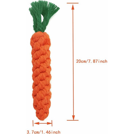 2 pcs Carrot Dog Chew Toys, Braided ROpe Dog Toy, Carrot Dog Toy, Durable Cotton Braided ROpe Chew Toys For Small.