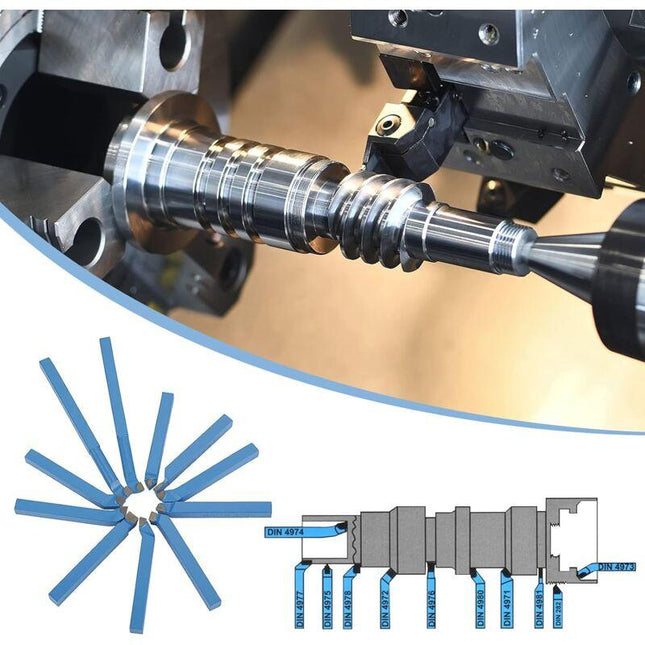 11 pcs Lathe Tool Set Metal Tip Lathe Tools Set Turning Tool Set Turning Tool Grooving Tool 8 X 8Mm.