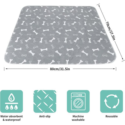 2 pcs 80 70Cm Ultra Absorbent Dog Training Mat, Non-Slip Washable Dog Mat, Reusable Puppy Training Mat For.