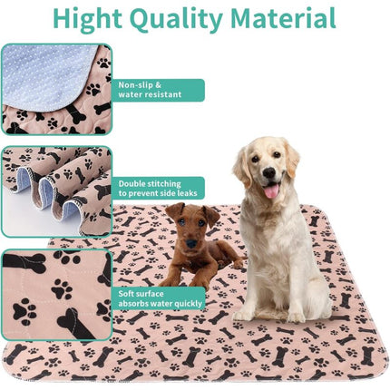 2 pcs 80 70Cm Ultra Absorbent Dog Training Mat, Non-Slip Washable Dog Mat, Reusable Puppy Training Mat For.