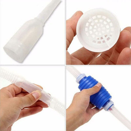 Clean Aquarium Siphon Tank Cleaning Accessory Hand Pump Tube Sucks Water 160Cm.