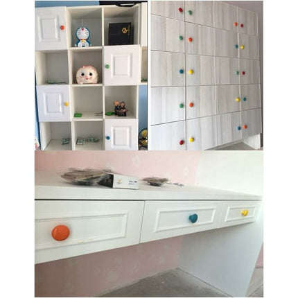 Red Ceramic Drawer Pulls And Knobs Furniture Handle Door Knob For Kids ROom Pack Of 10 (Comes With Screws).