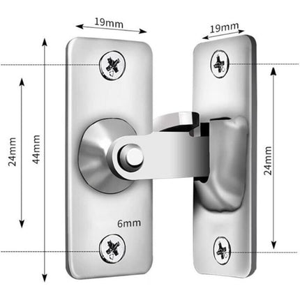 90 Degree Right Angle Stainless Steel Door Lock, Used For Wooden Fences, Doors And Windows, Sliding Doors (Silver).