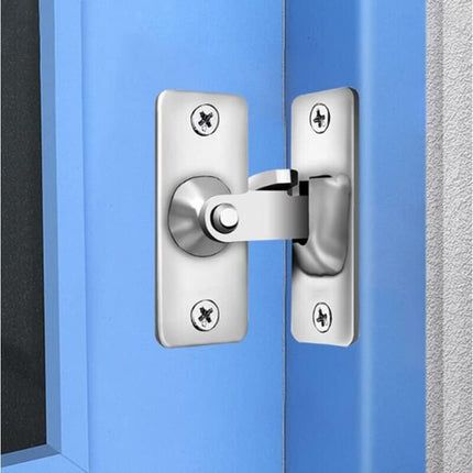 90 Degree Right Angle Stainless Steel Door Lock, Used For Wooden Fences, Doors And Windows, Sliding Doors (Silver).