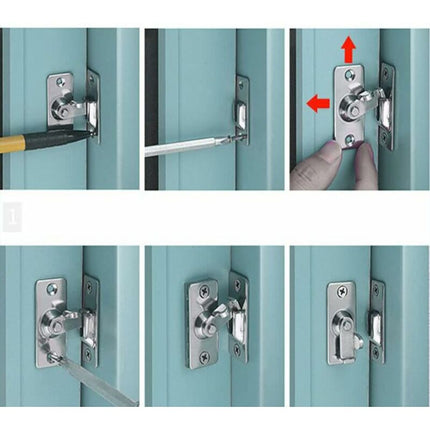 90 Degree Right Angle Stainless Steel Door Lock, Used For Wooden Fences, Doors And Windows, Sliding Doors (Silver).