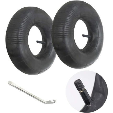 2 Pieces 3.50/4.00-6 Inner Tube Tire Wheel 3.50/4.00-6 Innertube Wheelbarrow Rubber Valve 6.