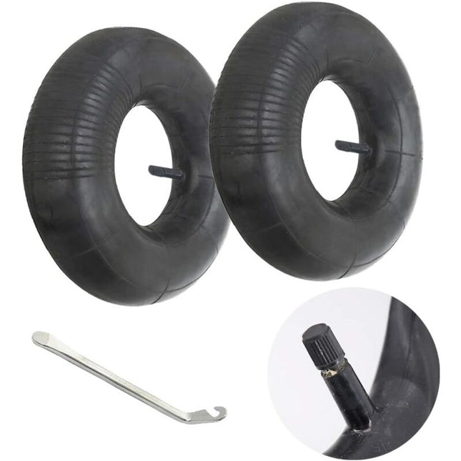 2 Pieces 3.50/4.00-6 Inner Tube Tire Wheel 3.50/4.00-6 Innertube Wheelbarrow Rubber Valve 6.