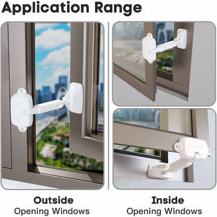 Child Safety Window Limiter For Baby Safety Window Locks, Window Safety Locks For Toddlers And Pets (White).