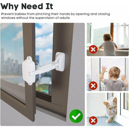 Child Safety Window Limiter For Baby Safety Window Locks, Window Safety Locks For Toddlers And Pets (White).