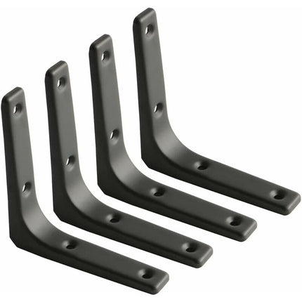 Wall Shelf Bracket, Matte Black Metal Bracket, Metal Shelf Support For Kitchen Decor, Heavy Duty Bracket, 100Mm100Mm, 4.