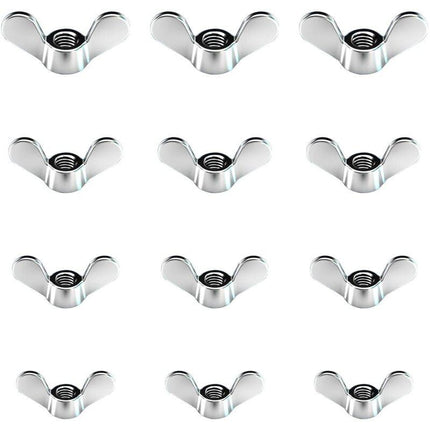 12 pcs Bright Zinc Wing Nuts Wing Nuts In Size M4 M5 M6 M8 Assortment Wing Bolts For Diy Tools Silver Clamping Bolt For.
