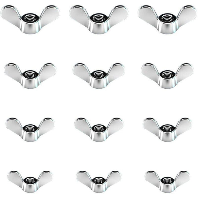 12 pcs Bright Zinc Wing Nuts Wing Nuts In Size M4 M5 M6 M8 Assortment Wing Bolts For Diy Tools Silver Clamping Bolt For.