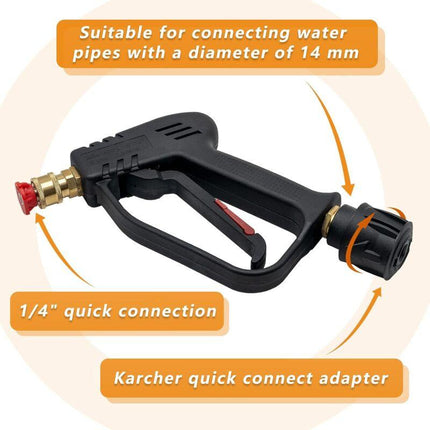 4000 Psi High Pressure Washer Gun With 5 Water Nozzle Tips, Car Cleaning Gun.