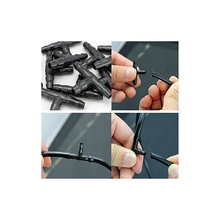 100 pcs Barbed Connectors Drip Irrigation,4/7Mm Universal Barbed Tee Hose,Suitable For 4/7Mm Drip Hose Watering Garden.