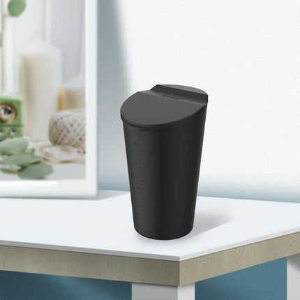Small Car Trash Can With Lid - Car Cup Holder - Car Door Pocket Trash Can - Garbage Bin For Car, Home, Office - Black.