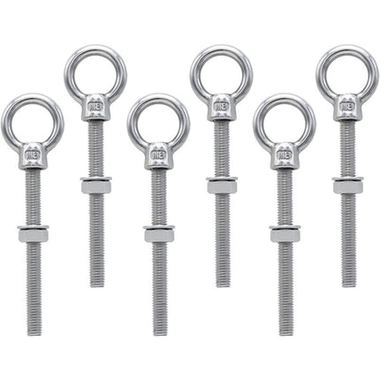 Eye Bolts M8 X 80Mm Stainless Steel Metric Thread M8 Eye Bolts For Fixing And Hanging, 6 pcs.