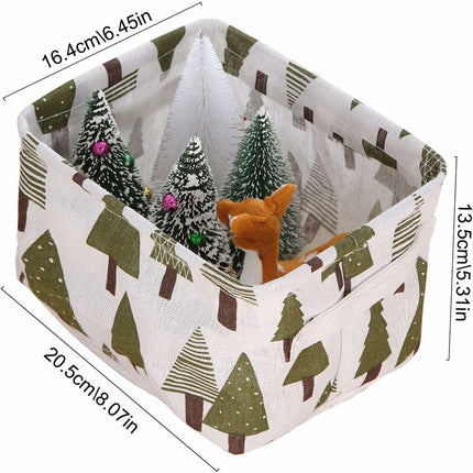 10 Pack Small Foldable Linen Fabric Storage Basket With Handles And Water Repellent Lining, For Shelves And Desk, Toys,.
