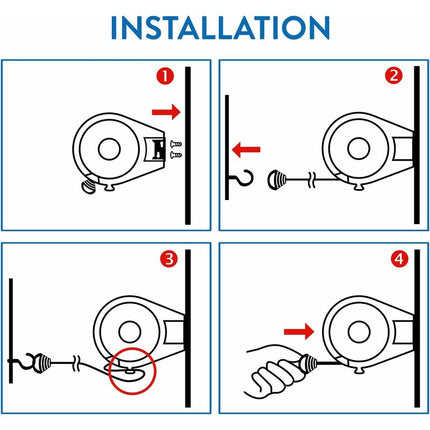 Long, 12M Retractable Clothes Line, Heavy Duty Clothes Dryer, Automatic Retractable Mechanism, Easy Wall Installation,.